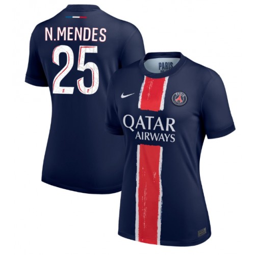 Dres Paris Saint-Germain Nuno Mendes #25 Domaci za Žensko 2024-25 Kratak Rukav